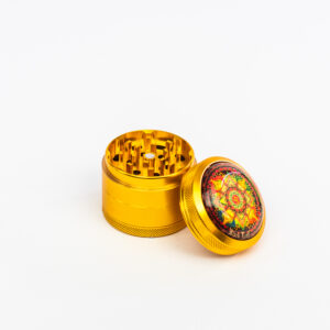 Black Leaf Mandala Aluminium Grinder